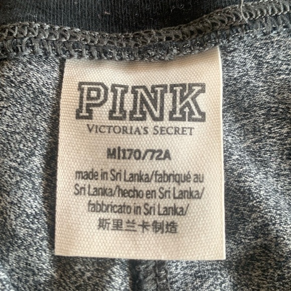 PINK‎ Victoria’s Secret Gray Mesh Ankle Workout Sport Leggings Size M - Picture 5 of 6
